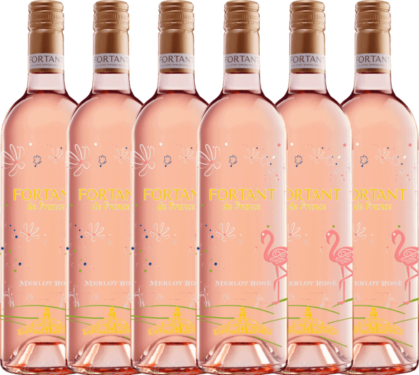 6er Vorteils-Weinpaket - Merlot Rosé serigrafiert - Fortant de France